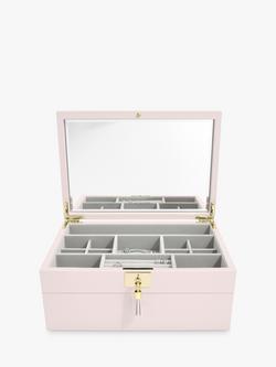 Stackers Leather 2 Set Jewellery Box, Blush Pink