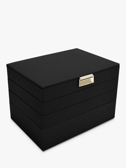 Stackers Classic 4 Layer Jewellery Box - view 2, Black