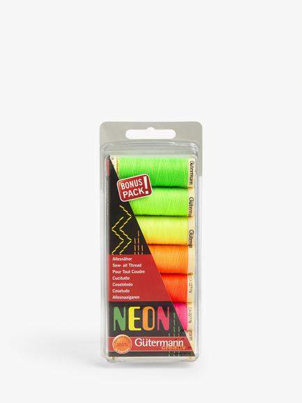 Gütermann creativ Sew All Thread, 100m, Pack of 7, Neon, Neon