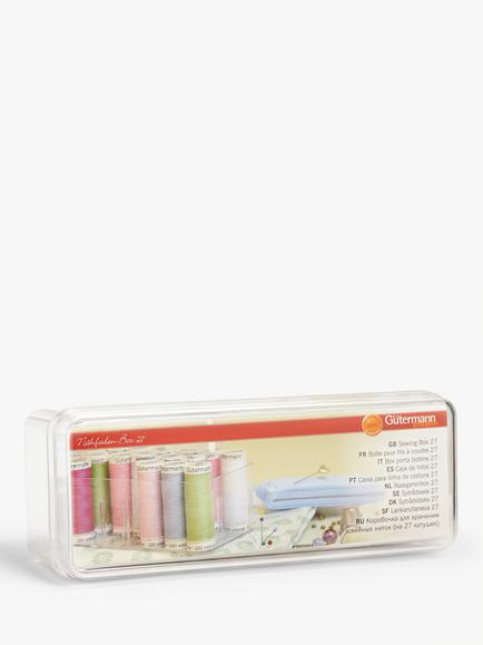 Gütermann creativ 27 Reel Sewing Storage Box, Clear, Clear