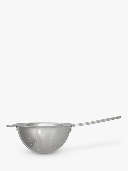 John Lewis Stainless Steel Long Handle Colander, Dia.20cm, Silver