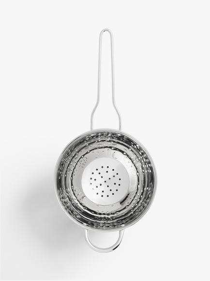 John Lewis Stainless Steel Long Handle Colander, Dia.20cm - view 2, Silver