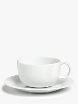 John Lewis Dine Cappuccino Cup & Saucer, Set of 2, White, 340ml - view 2, White