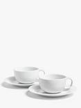 John Lewis Dine Cup & Saucer, Set of 2, White, 250ml