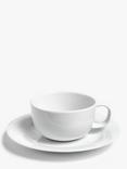 John Lewis Dine Cup & Saucer, Set of 2, White, 250ml