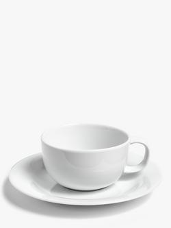 John Lewis Dine Cup & Saucer, Set of 2, White, 250ml - view 2, White