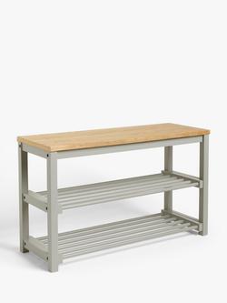 John Lewis Modern Country 3 Tier Shoe Rack, Grey
