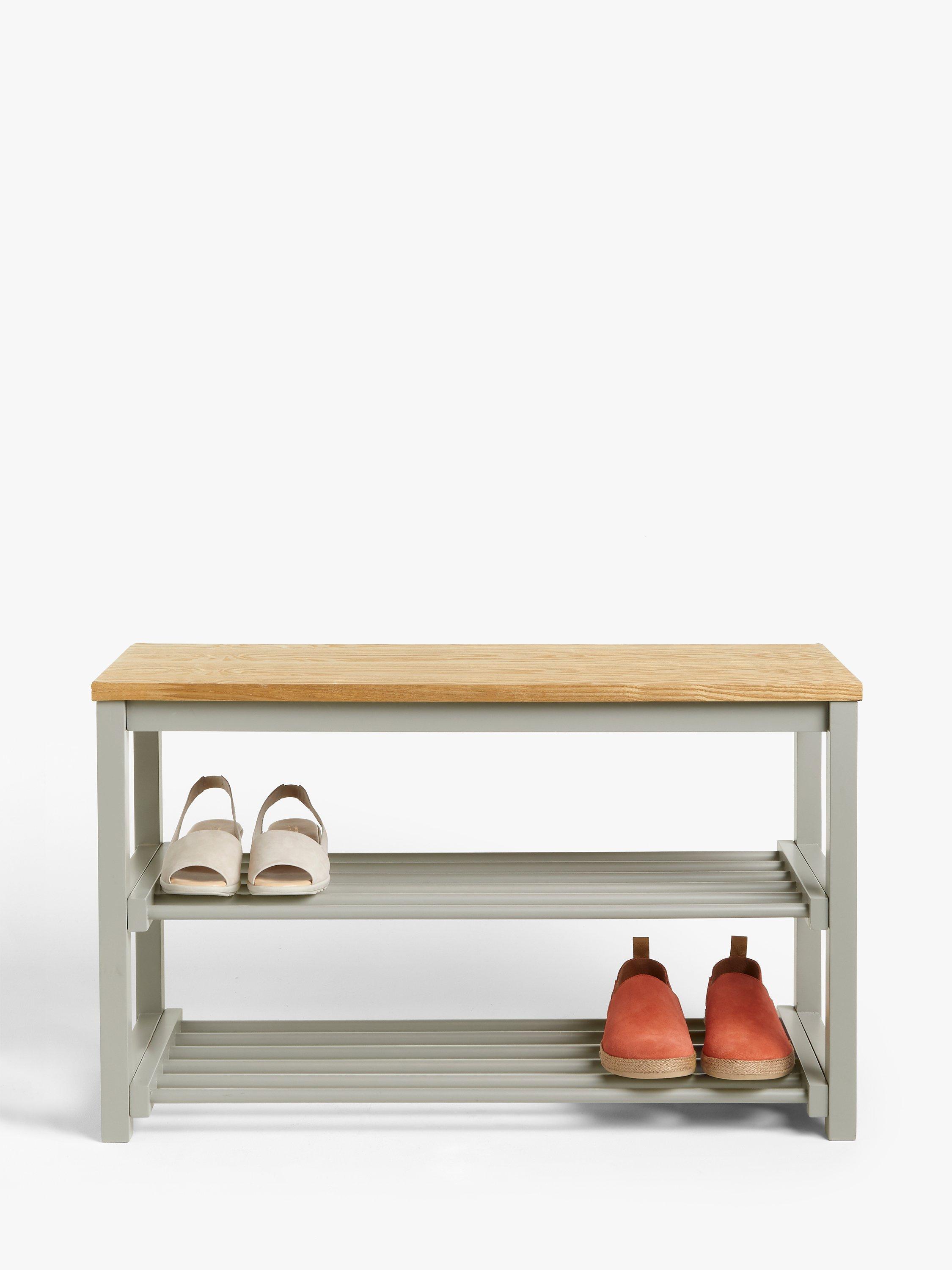 John Lewis Modern Country 3 Tier Shoe Rack Grey