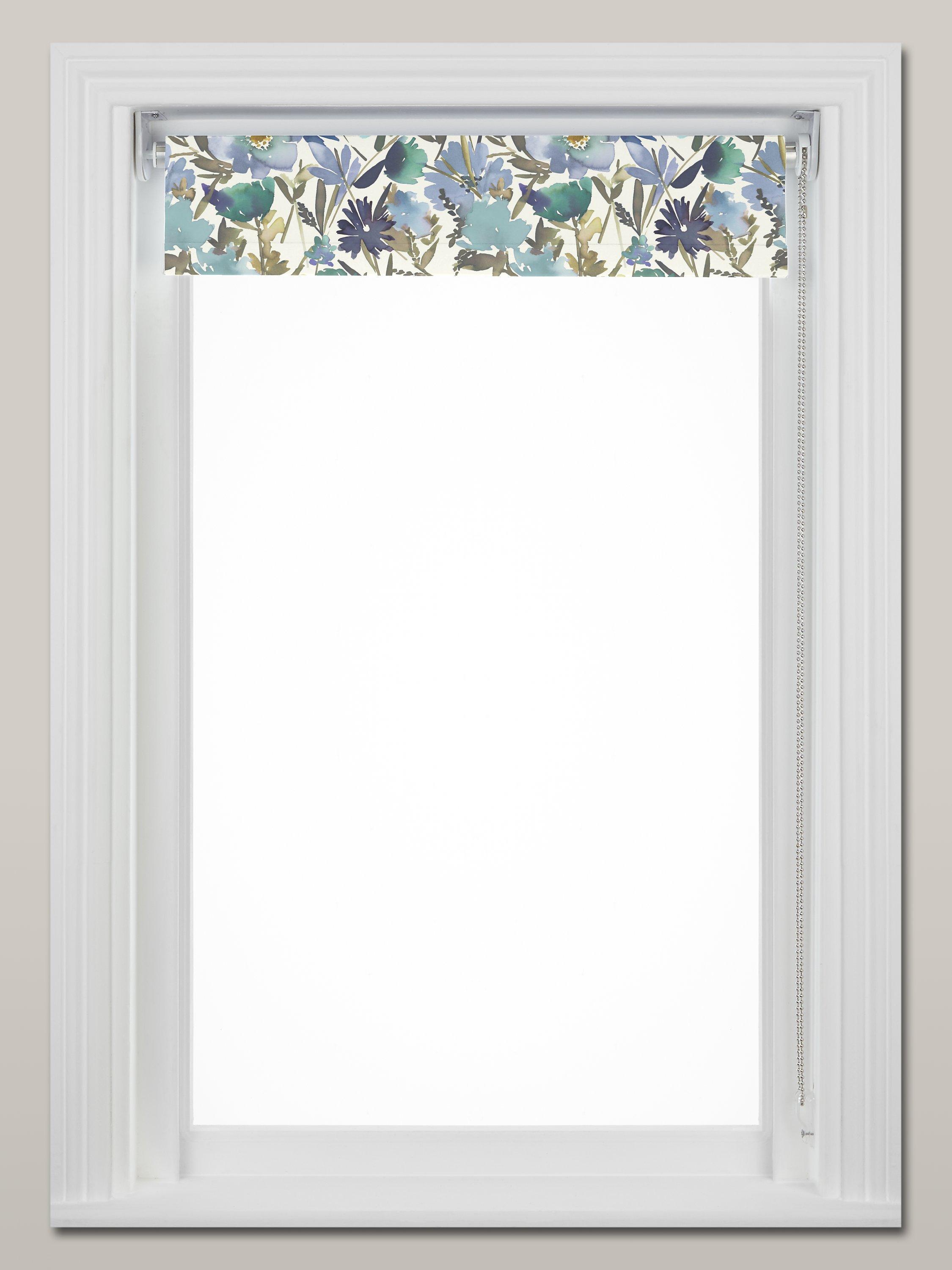 John Lewis Bloom Made to Measure Blackout Roller Blind, Blue