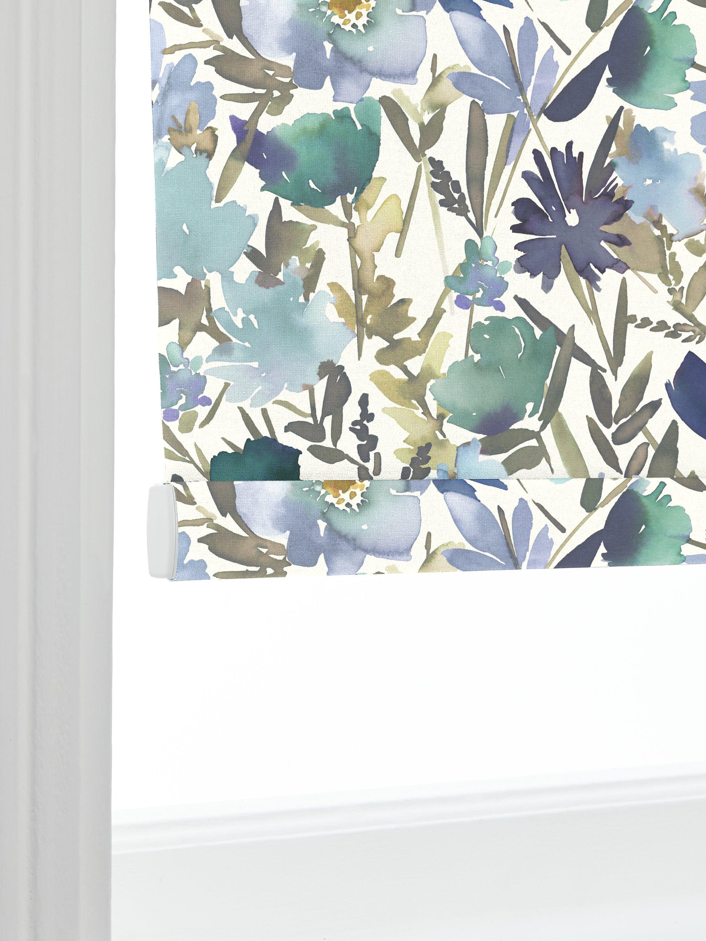 John Lewis Bloom Made to Measure Blackout Roller Blind, Blue