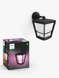 Philips Hue White and Colour Ambiance Econic LED Smart Outdoor Wall Lantern, Black