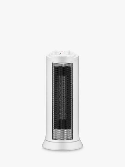 John Lewis Mini Tower Fan Heater, White, White