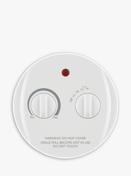 John Lewis Mini Tower Fan Heater, White - view 2, White