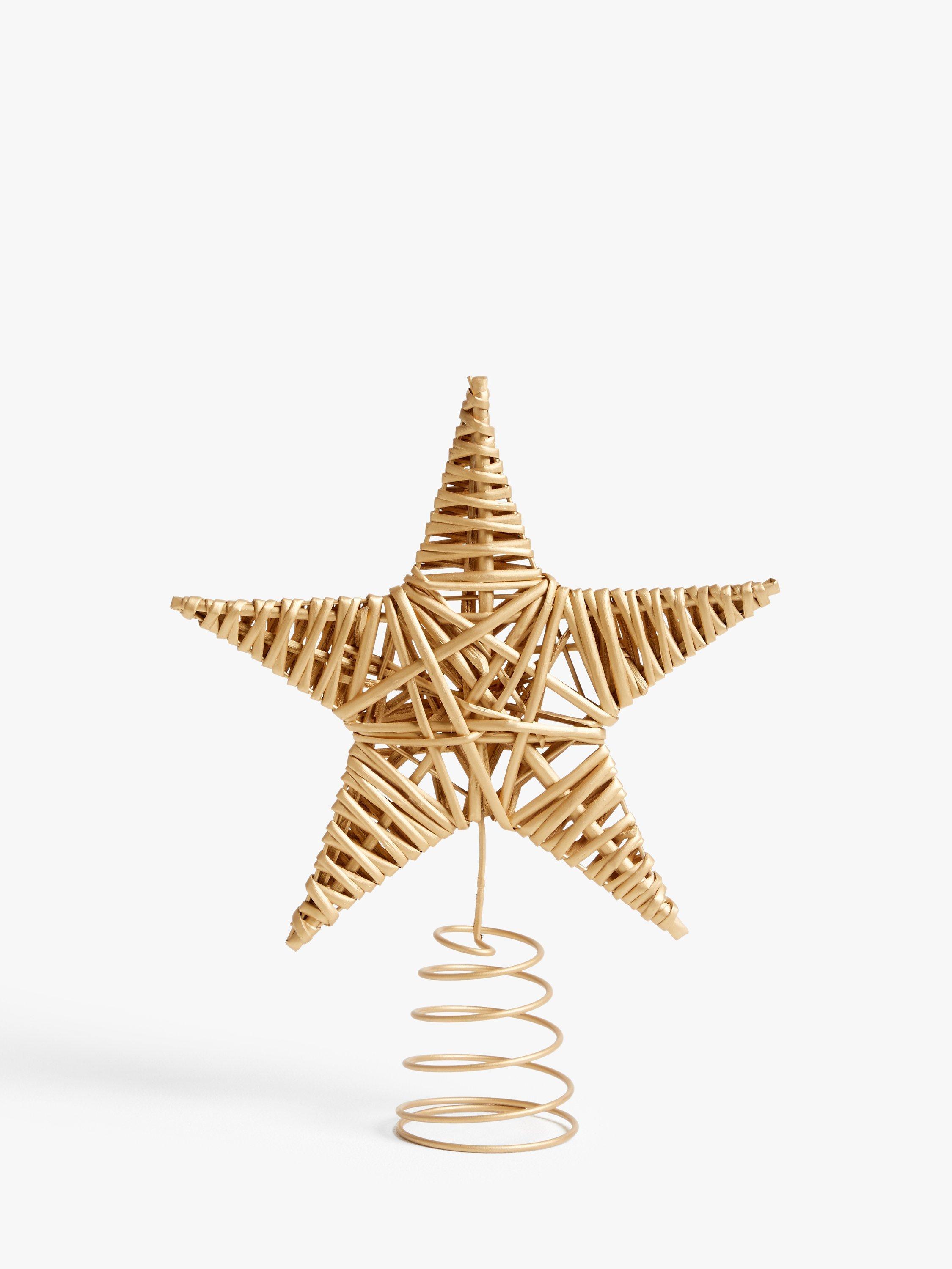John Lewis & Partners Garden Retreat Willow Star Tree Topper, Gold