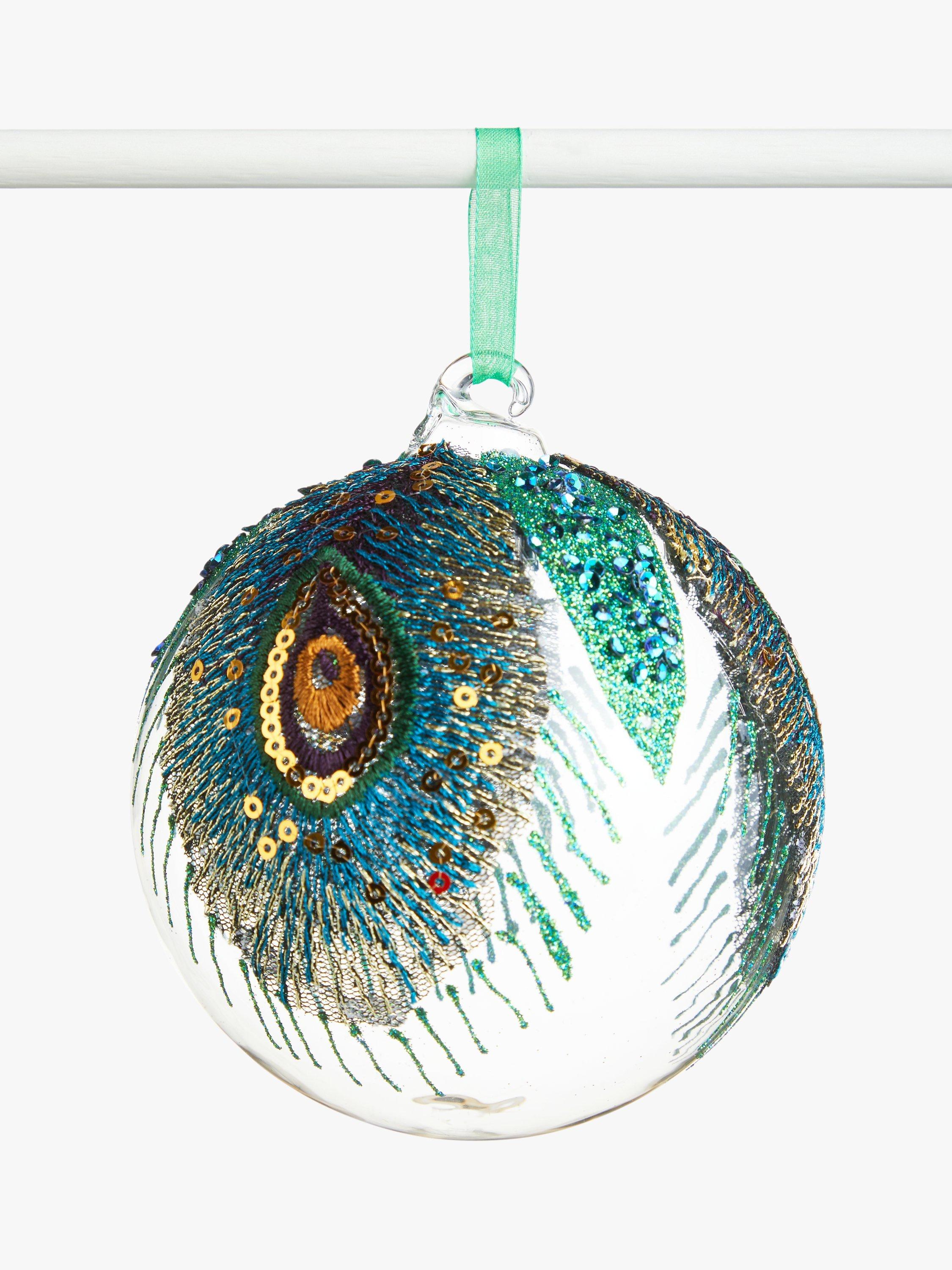 John Lewis & Partners Garden Retreat Peacock Bauble, Green