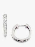 London Road 9ct Gold Diamond Hoop Earrings, White Gold