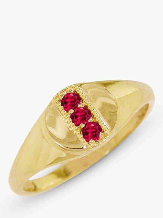 Product image 1 of 3, which shows London Road 9ct Gold Ruby Signet Ring, M