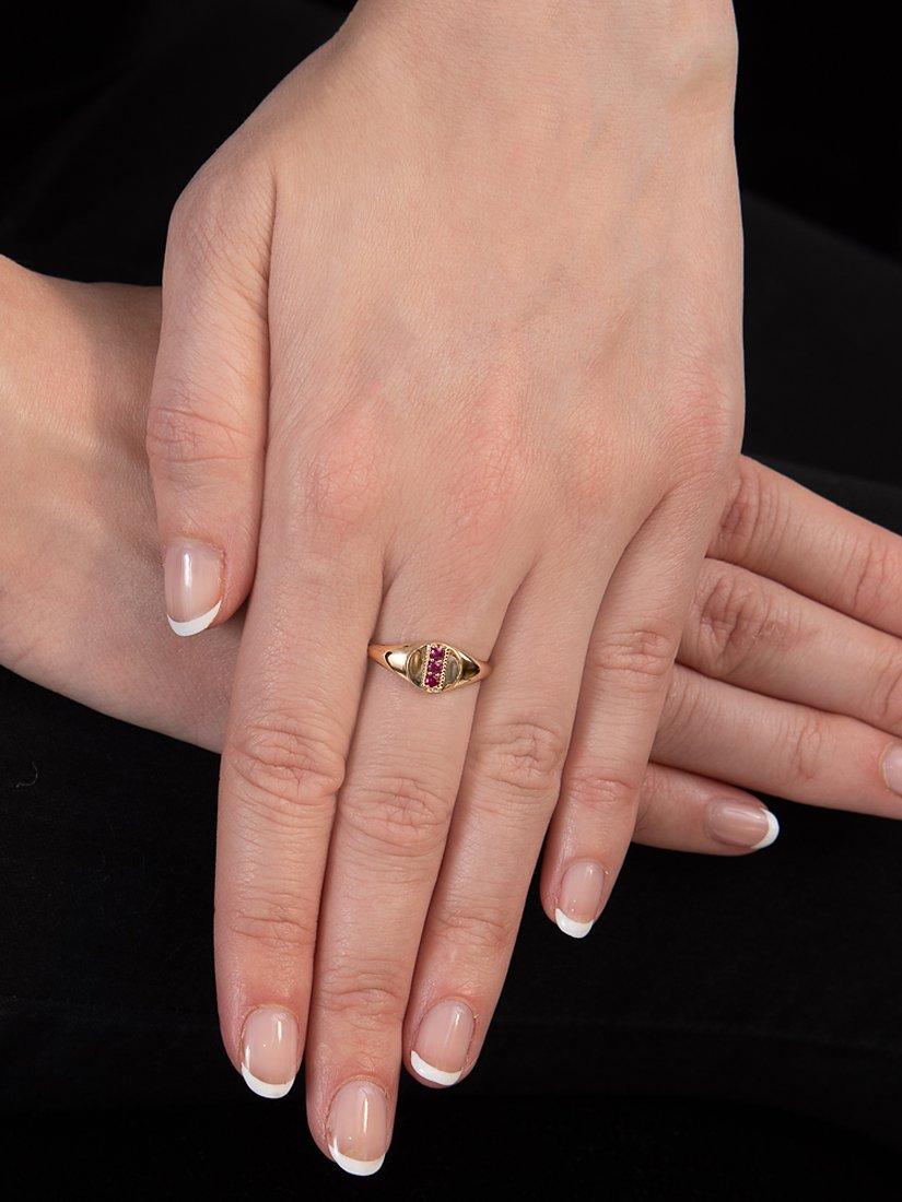 Product image 2 of 3, which shows London Road 9ct Gold Ruby Signet Ring, M