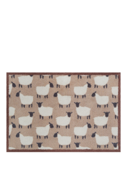 Turtle Mat Sheep Flock Door Mat, Natural, Natural