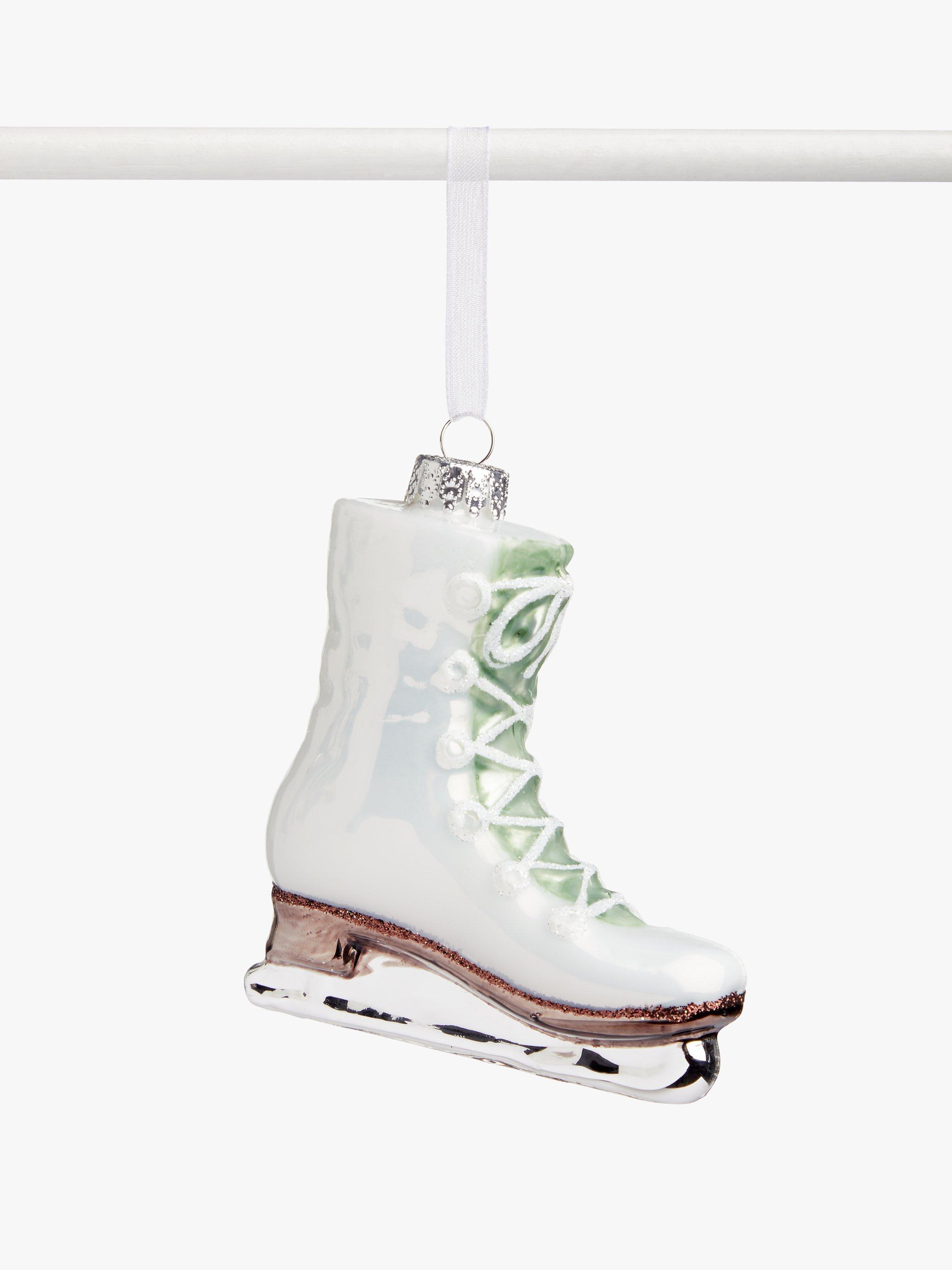 John Lewis & Partners Snowscape Ice Skate Bauble, White