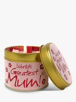 Lily-flame World's Greatest Mum Scented Tin Candle, 230g, Pink