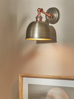 John Lewis Baldwin Wall Light - view 2, Pewter/Copper