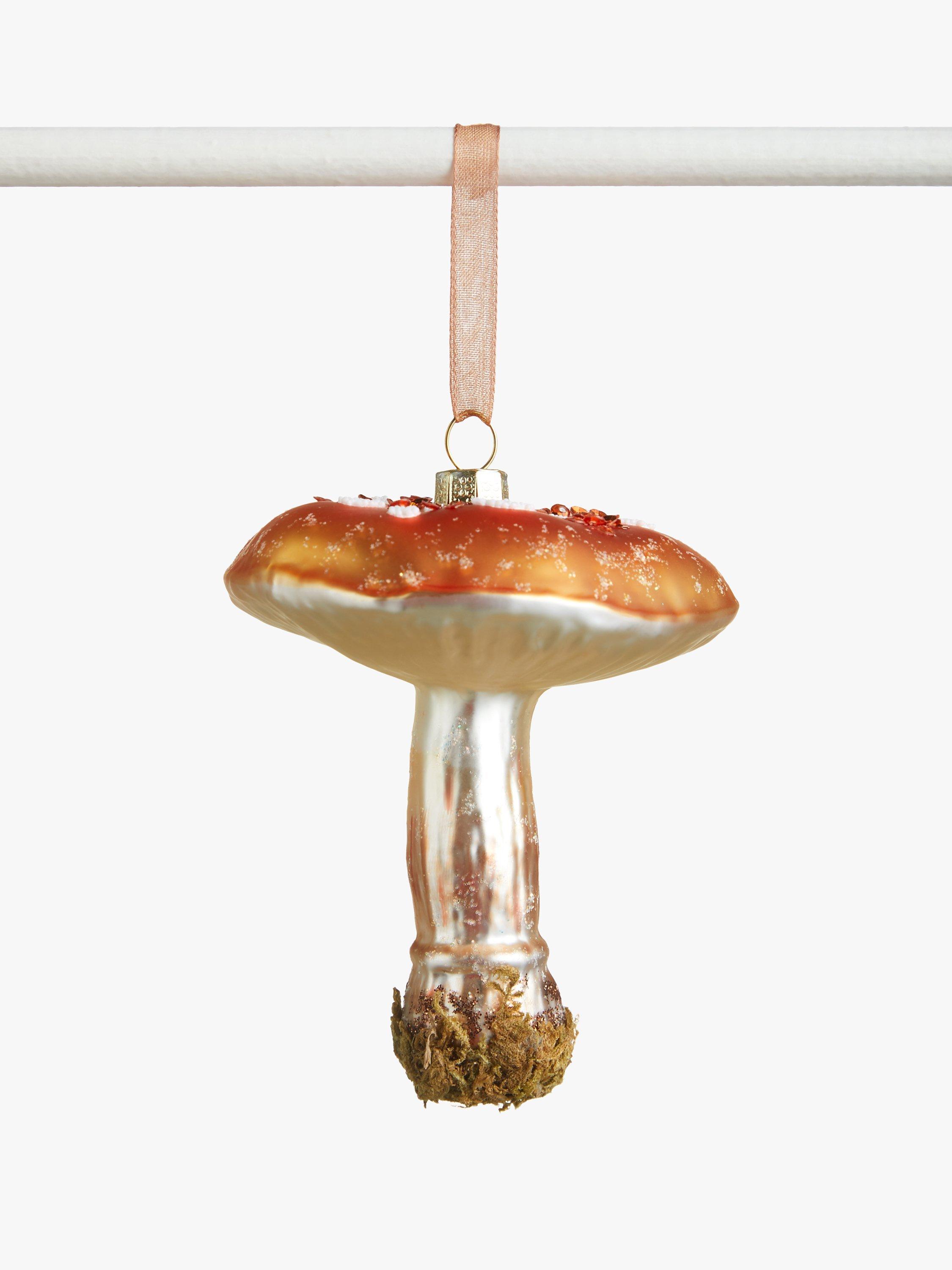 John Lewis & Partners Campfire Spot Mushroom Bauble, Orange