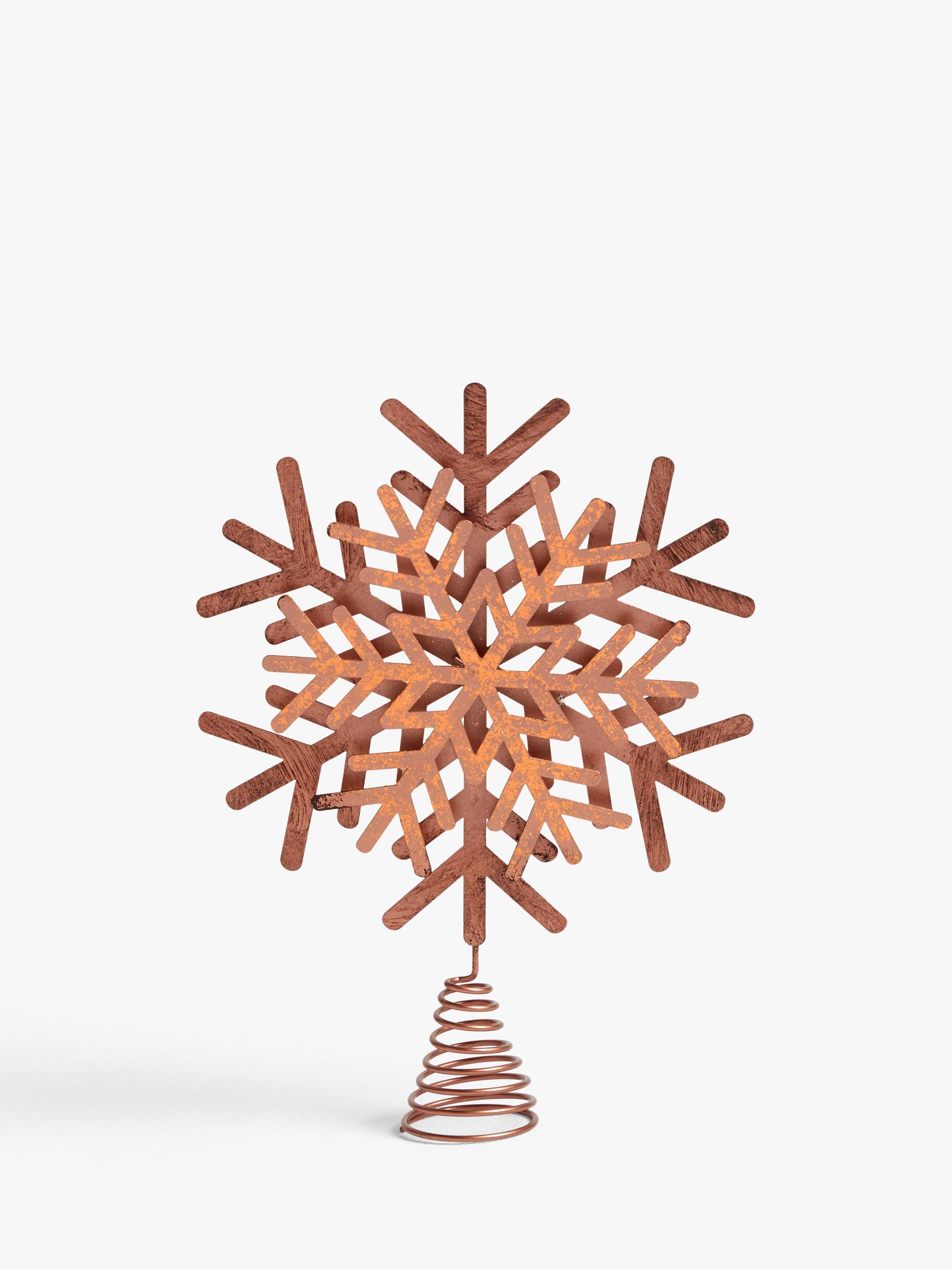 John Lewis & Partners Campfire Copper Snowflake Tree Topper