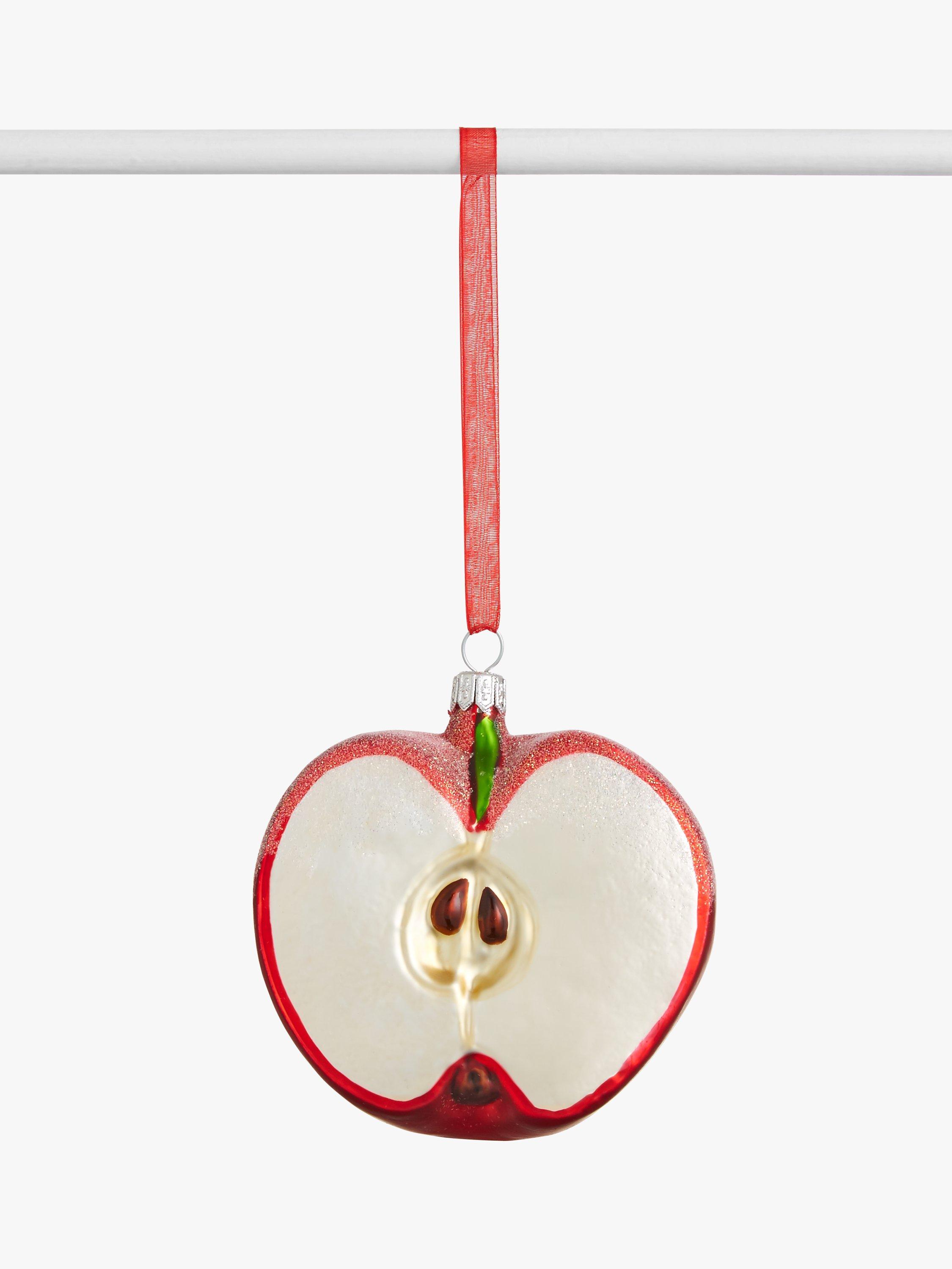 John Lewis & Partners Traditions Half Apple Bauble, Red
