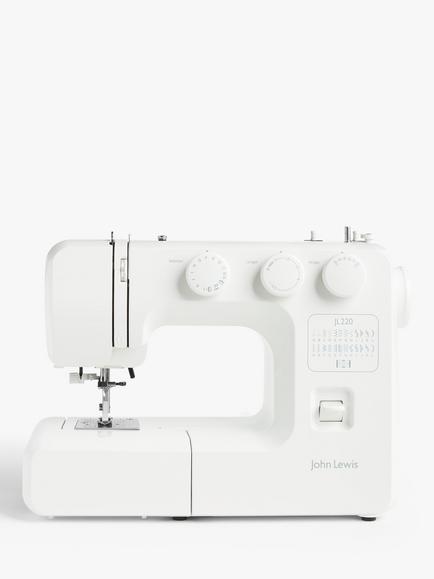 John Lewis JL220 Sewing Machine, White, White