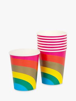 Talking Tables Foil Rainbow Disposable Cups, 250ml, Pack of 8, Multi