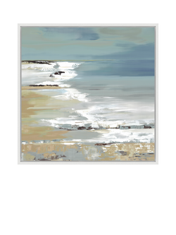 John Lewis Valeria Mravyan 'East Coast I' Framed Canvas Print, 106 x 106cm, Blue/Multi, Blue/Multi