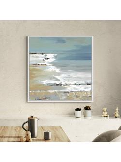 John Lewis Valeria Mravyan 'East Coast I' Framed Canvas Print, 106 x 106cm, Blue/Multi - view 2, Blue/Multi