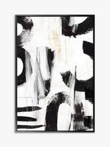 John Lewis 'Concept III' Abstract Framed Canvas Print, 124.5 x 84.5cm, Black/White