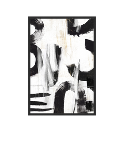 John Lewis 'Concept III' Abstract Framed Canvas Print, 126 x 86cm, Black/White, Black/White