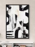 John Lewis 'Concept III' Abstract Framed Canvas Print, 126 x 86cm, Black/White