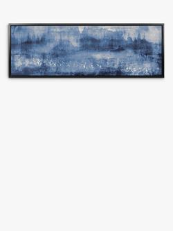 John Lewis 'Sapphire Landscape' Abstract Framed Canvas Print, 44.5 x 124.5cm, Blue, Blue