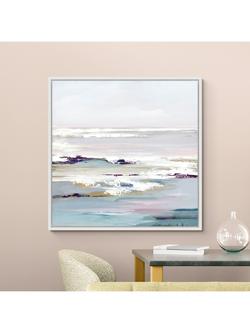 John Lewis Valeria Mravyan 'Purple Tides II' Framed Canvas Print, 106 x 106cm, Purple - view 2, Purple