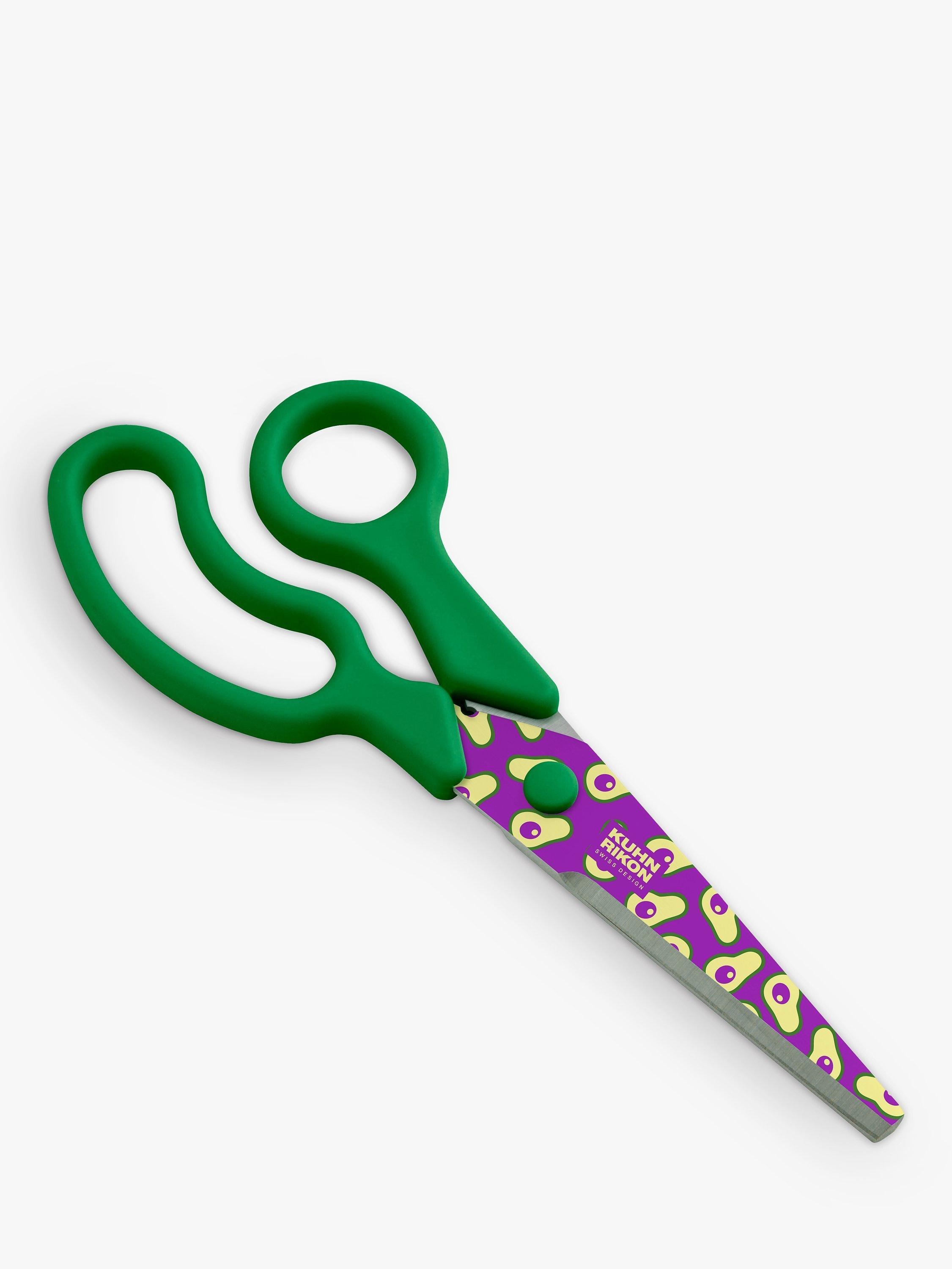 Kuhn Rikon Avocado Print Kitchen Scissors with Herb Stripper, Green/Multi