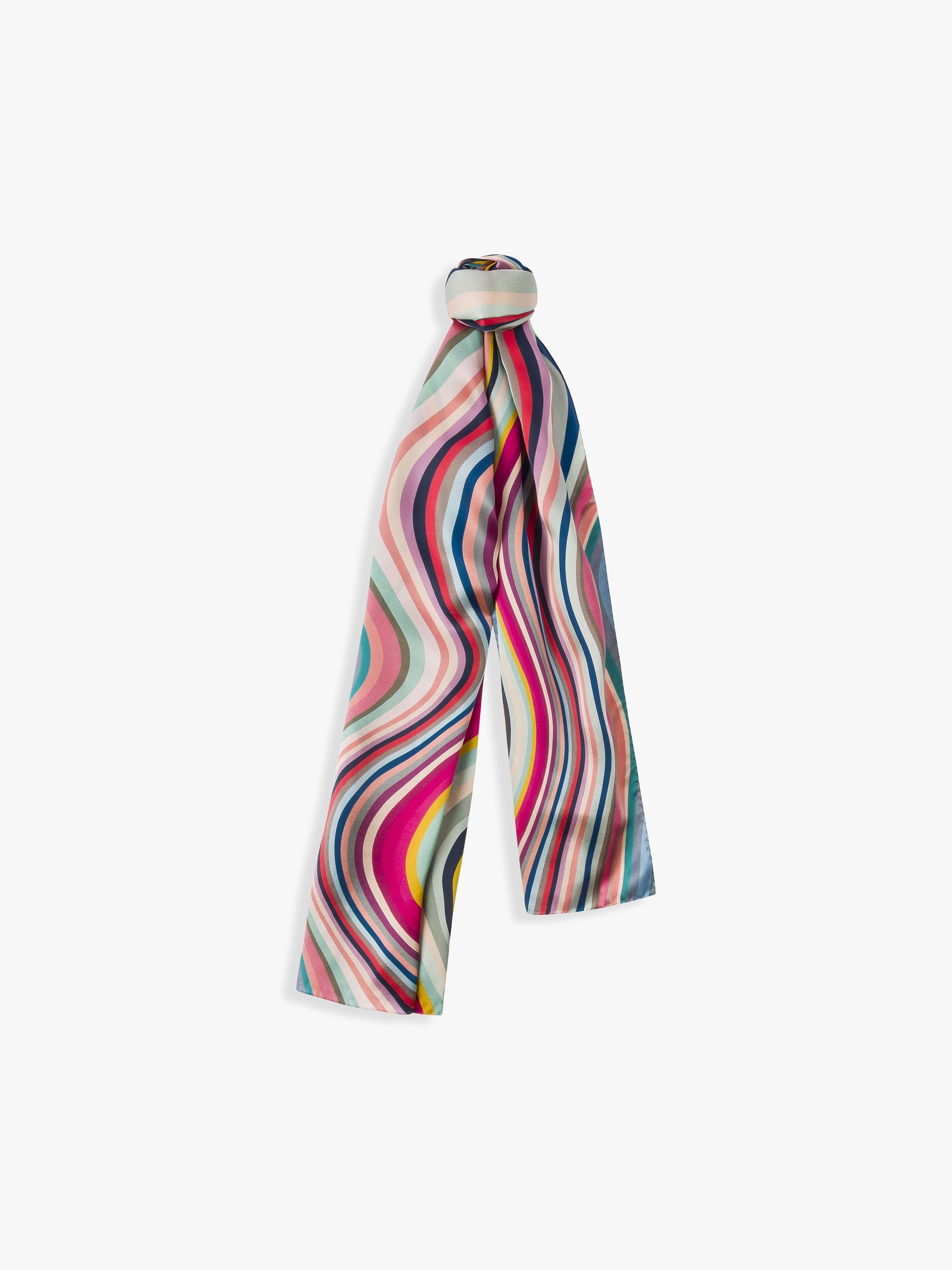 Paul Smith Large Swirl Stripe Silk Scarf, Multi