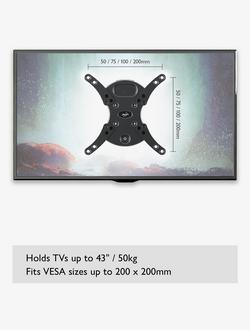 AVF JLP200 Flat Wall Mount for TVs up to 43", for Solid & Stud Walls, Black - view 2, Black