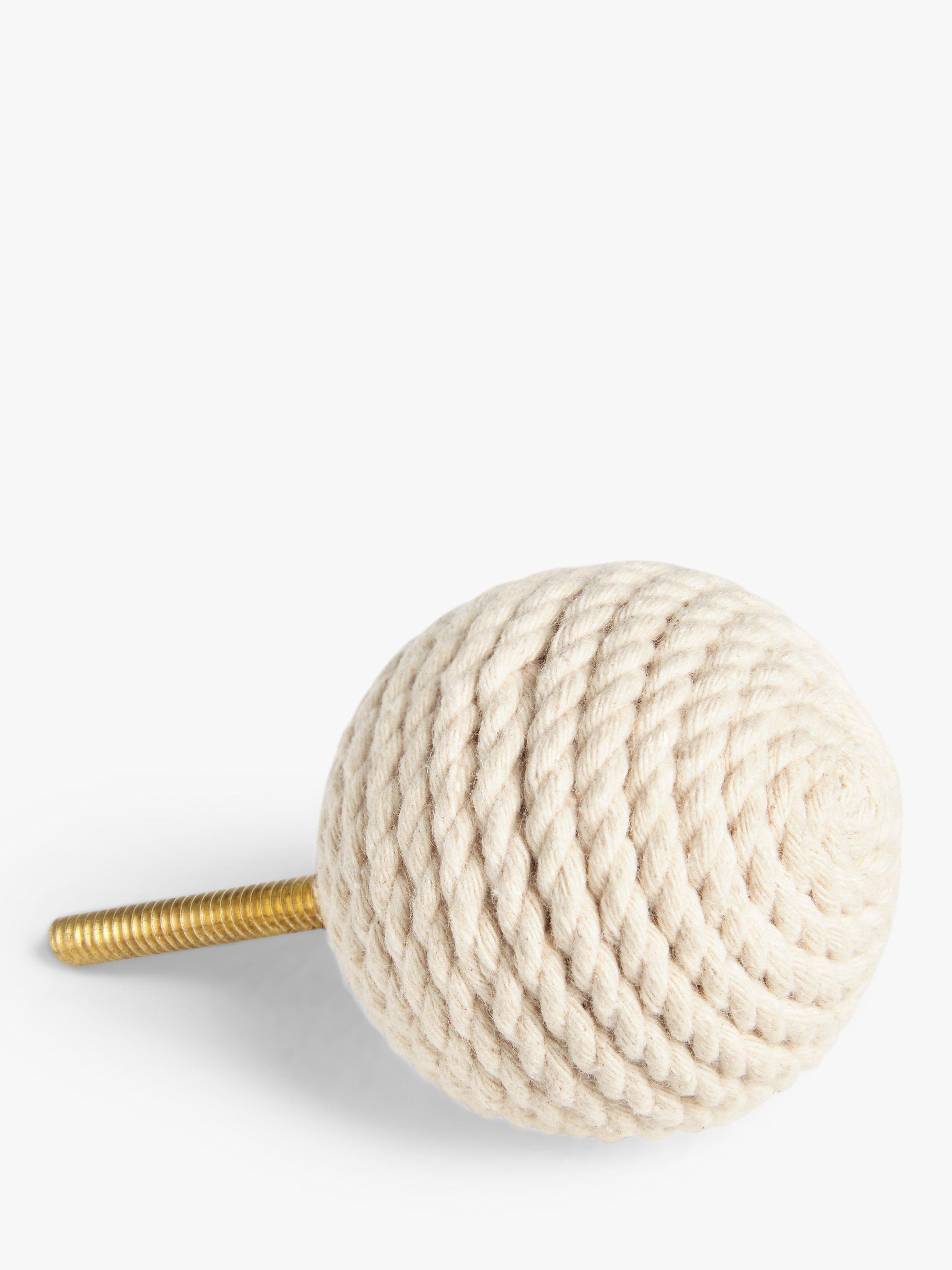John Lewis Rope Cupboard Knob, White