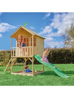 TP Toys Hill Top Tower Playhouse & Slide - view 2, Natural