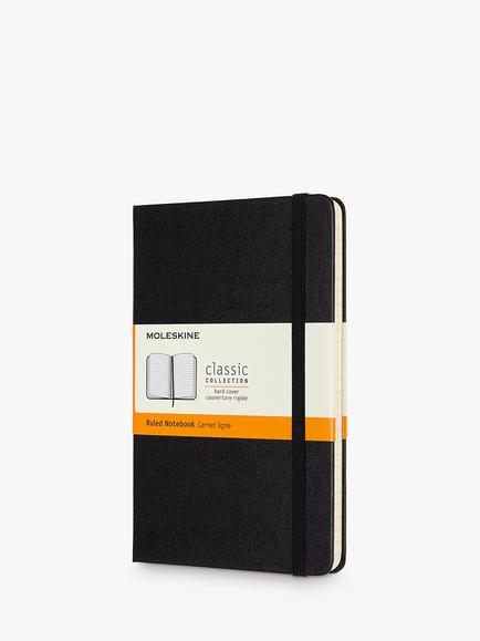 Moleskine Medium Hardcover Ruled Notebook, Black