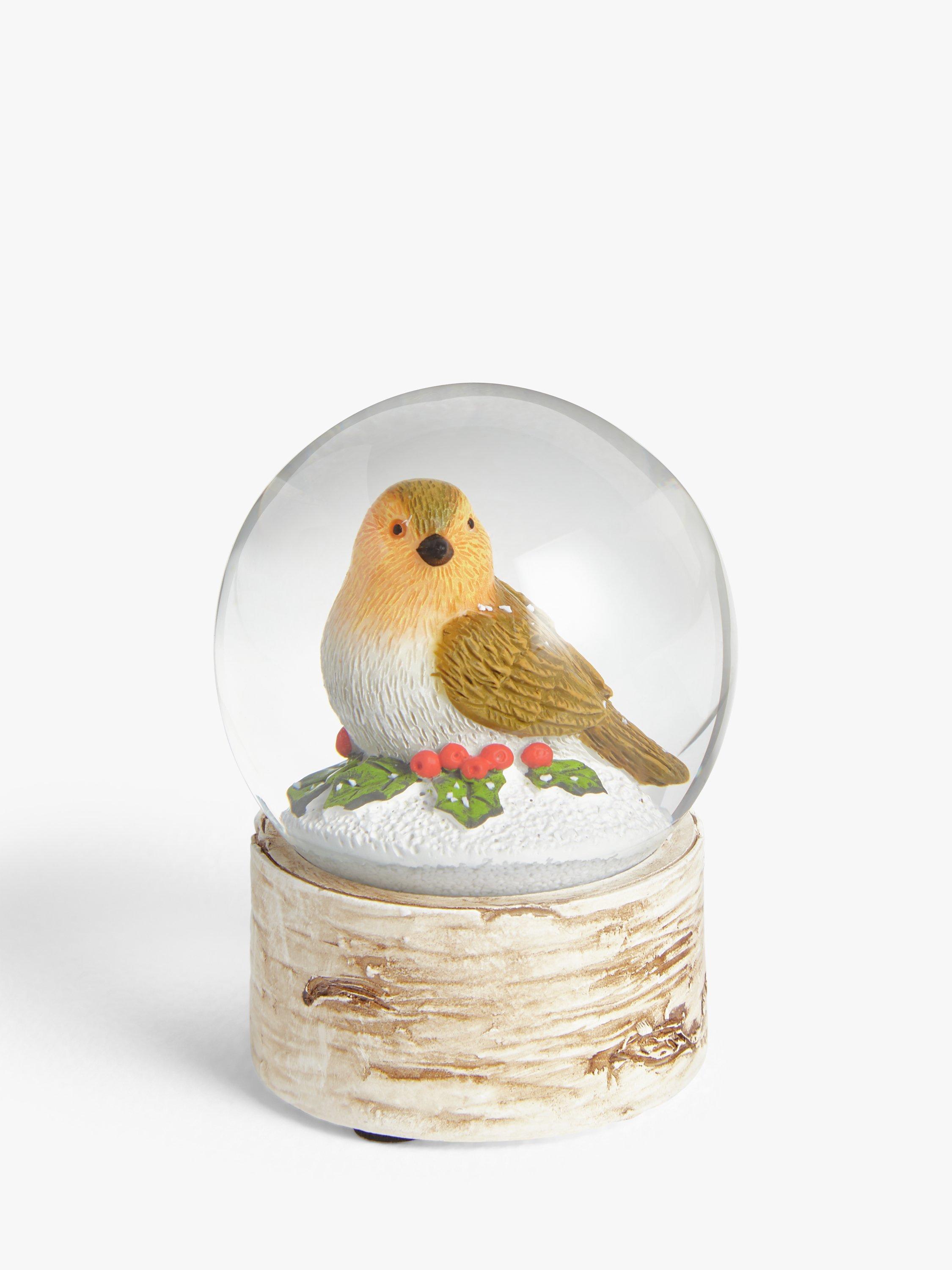 John Lewis & Partners Traditions Robin Snowglobe