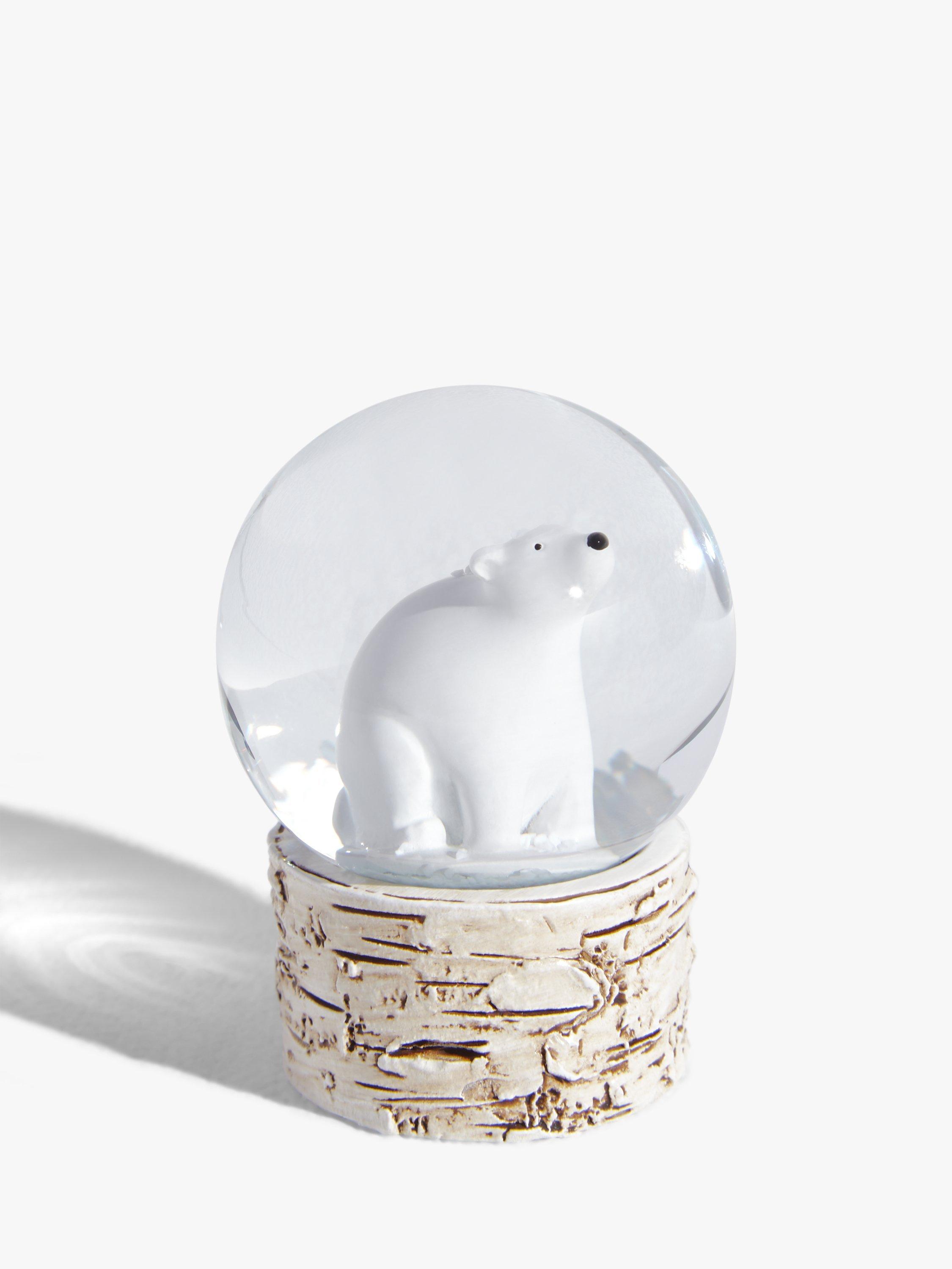 John Lewis & Partners Snowscape Mini Polar Bear Snowglobe