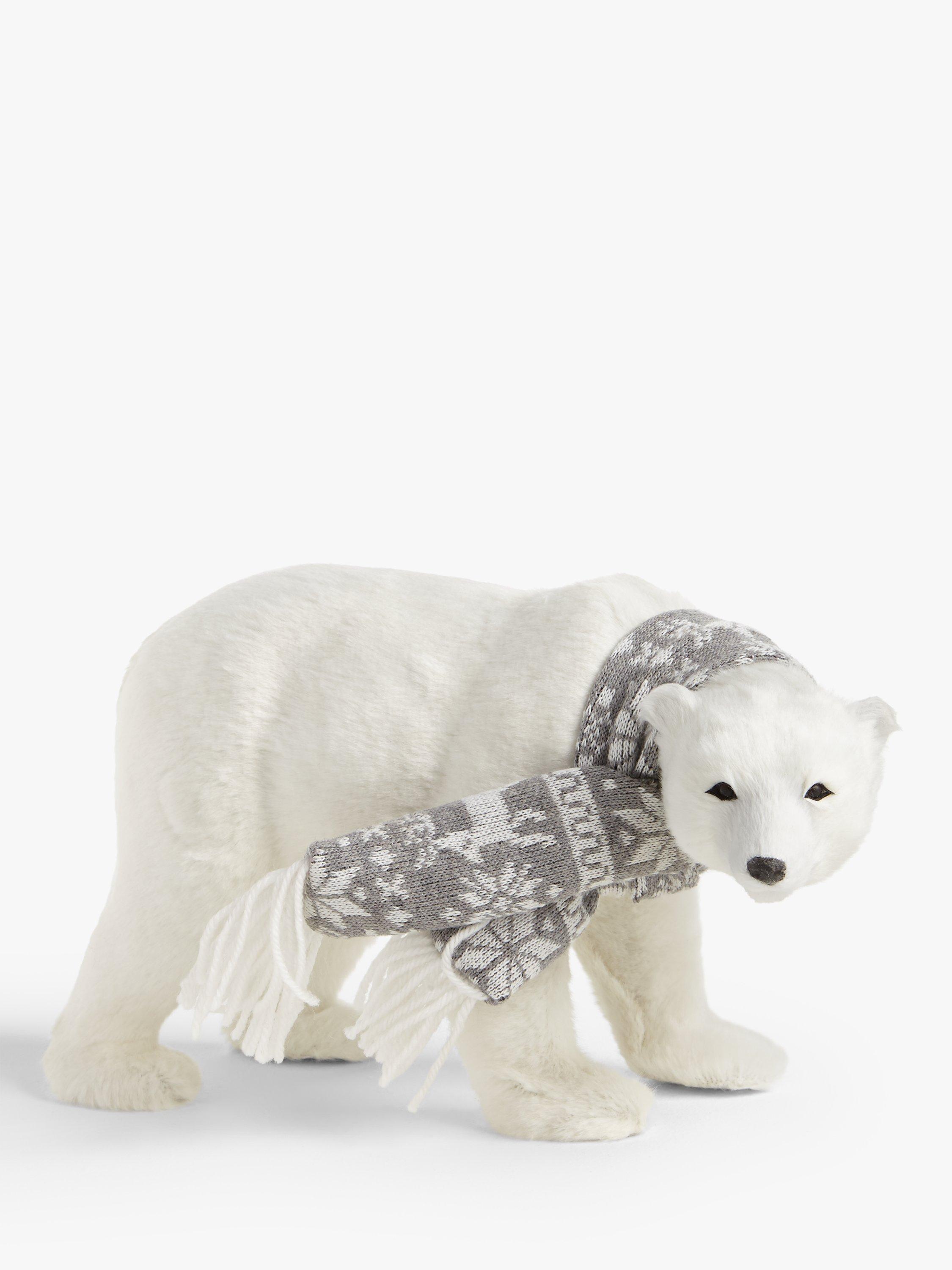 John Lewis & Partners Snowscape Faux Fur Polar Bear Decoration