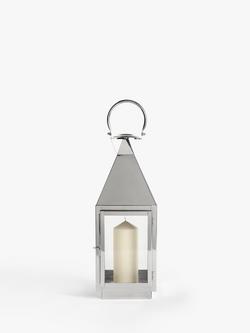 John Lewis Square Lantern Candle Holder, H49 cm - view 2, Silver