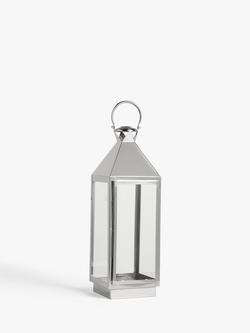 John Lewis Square Lantern Candle Holder, H66 cm, Silver