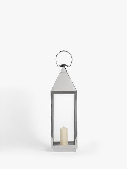 John Lewis Square Lantern Candle Holder, H87 cm - view 2, Silver